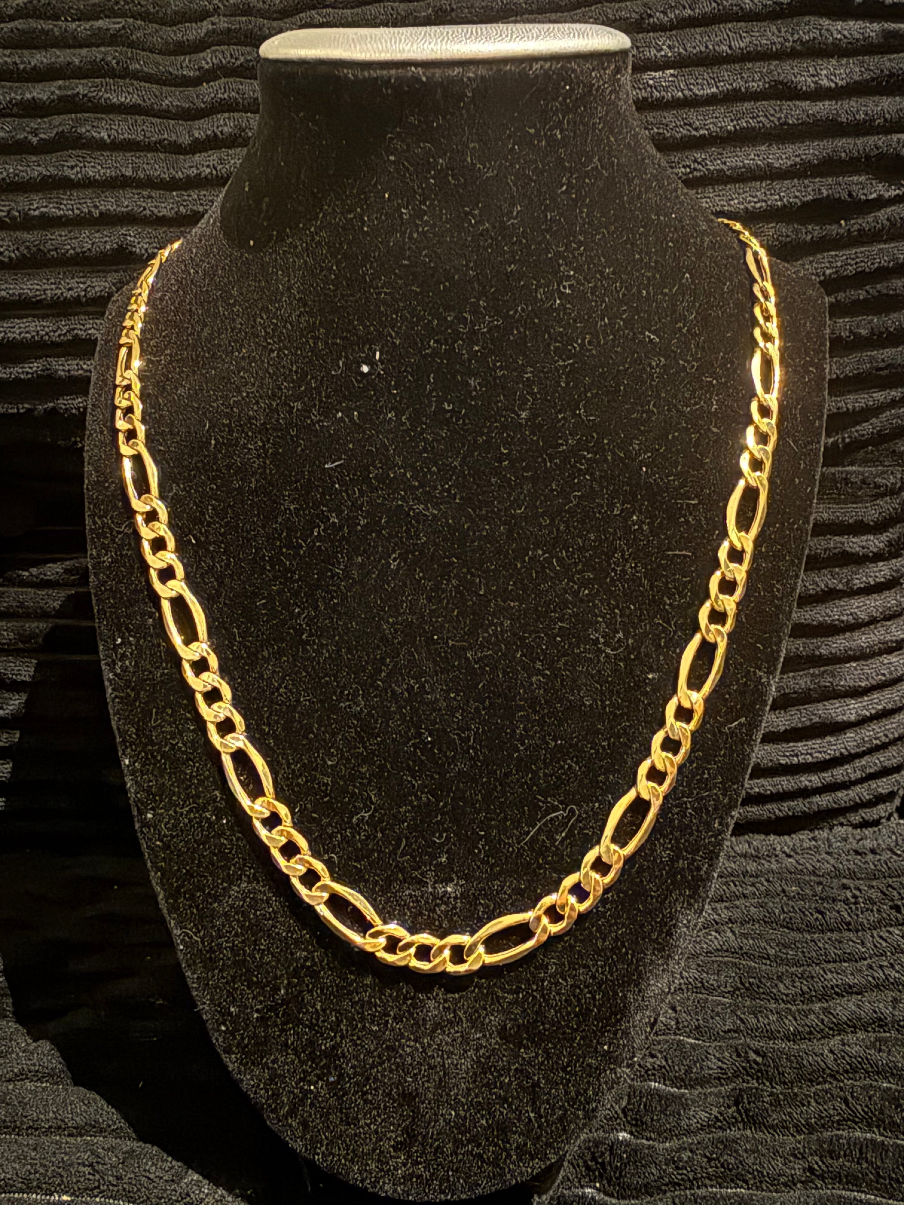 10K Italian Gold Figaro Chain