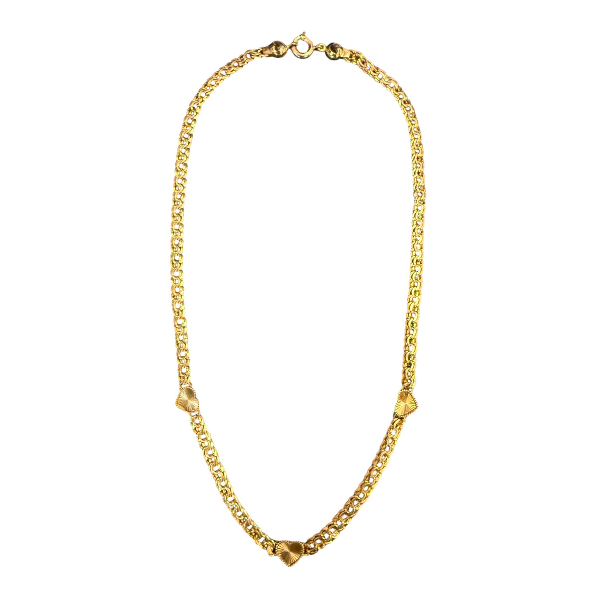 10K Gold Chinese Link Heart Chain