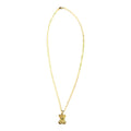 10K Gold Solid Cuban Italian Teddy Bear Pendant Chain