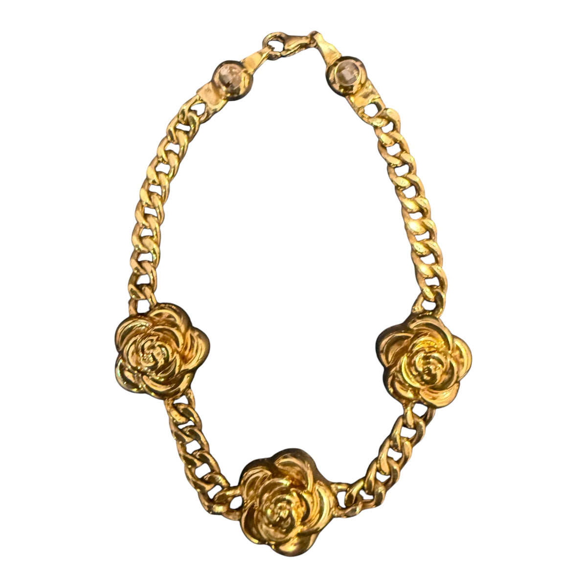 10K Gold Cuban Rose Bracelet