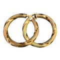 10K Gold Thick Twisted Tube Hoop Earrings