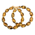 10K Gold Greek Style Twisted Hoop Earrings