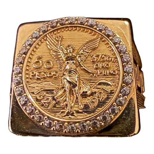 10K Gold Centenario Coin Signet Ring