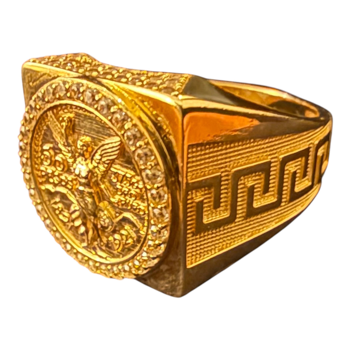 10K Gold Centenario Coin Signet Ring