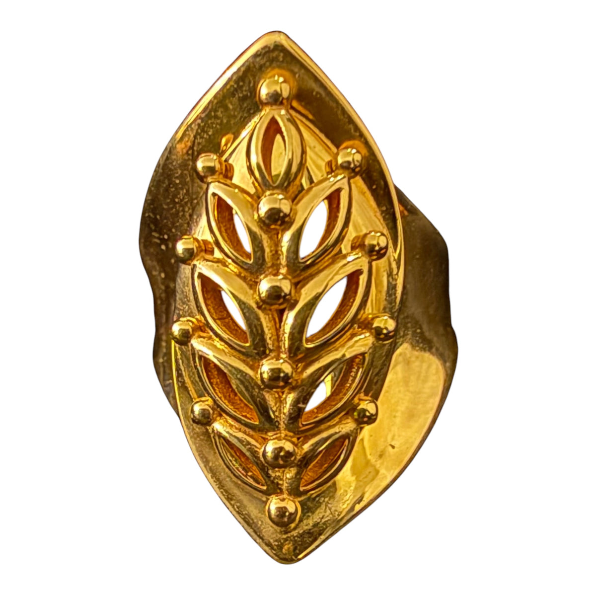 10K Gold Leaf Statement Ring