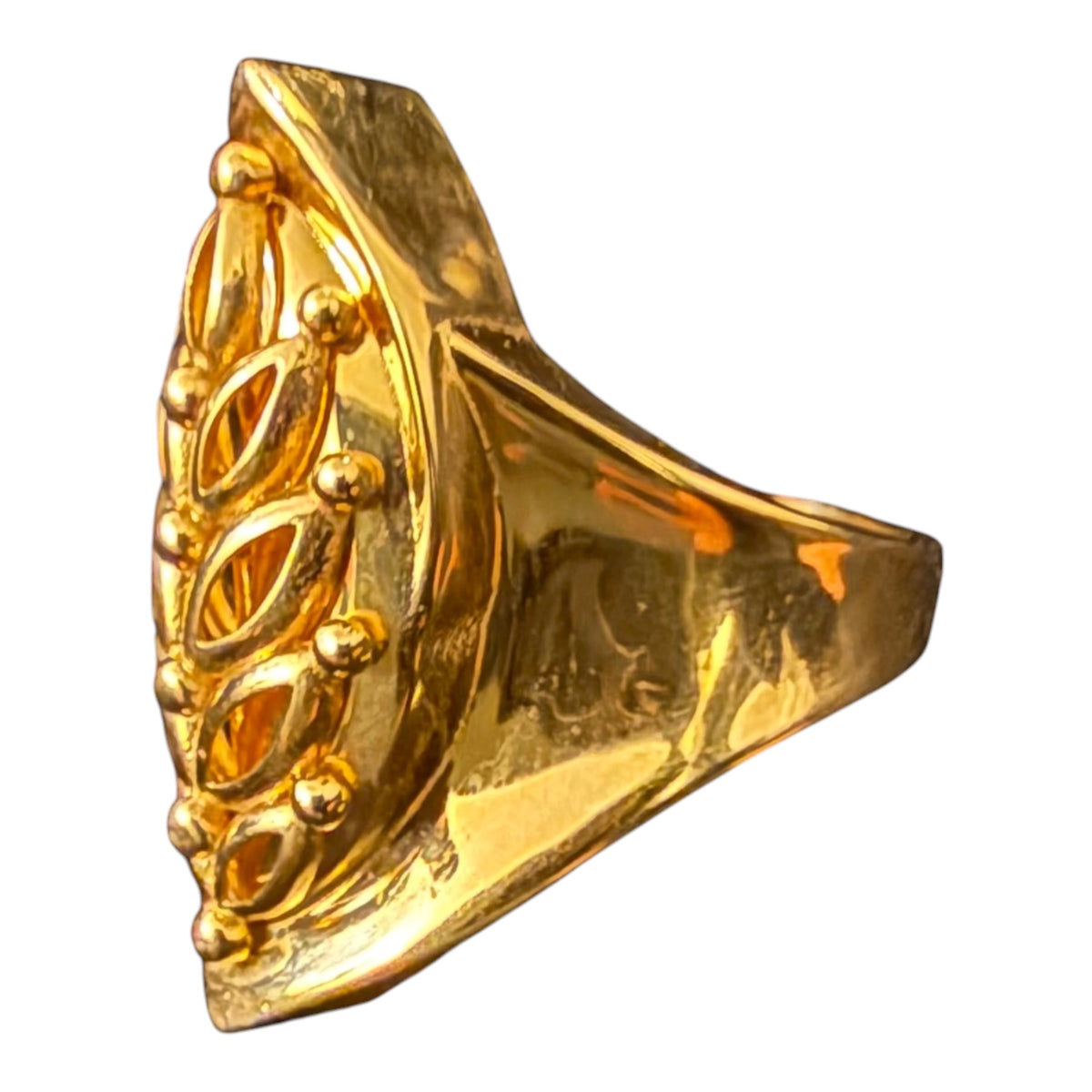 10K Gold Leaf Statement Ring