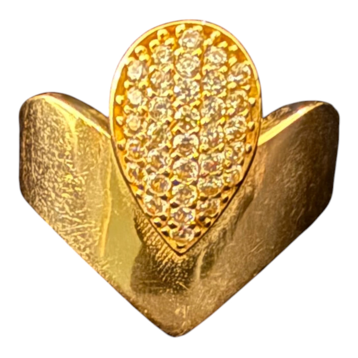10K Gold V-Shaped Statement Ring