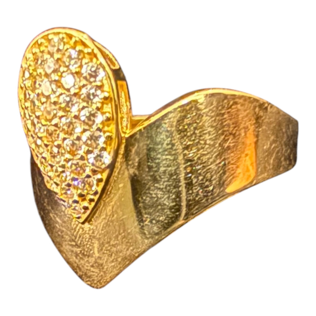 10K Gold V-Shaped Statement Ring